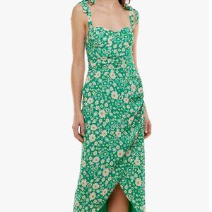 Malibu Faux Wrap Midi Dress Small